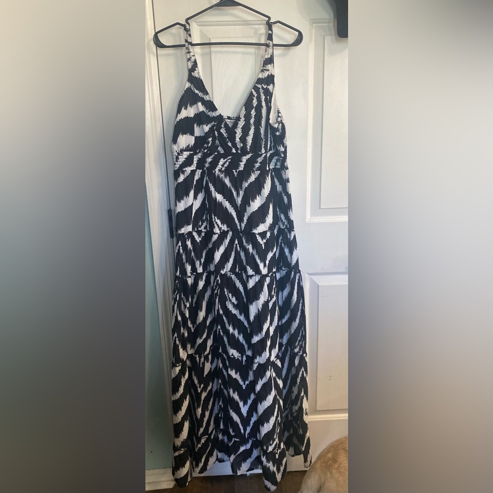 Style & Co. Black and White Patterned Maxi Dress
